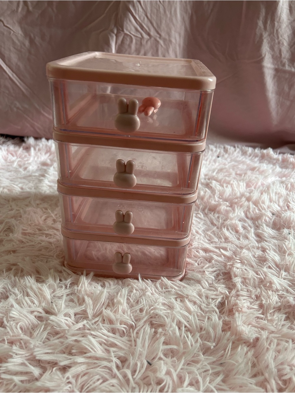 Pink 4-Drawer Desktop Organizer - Compact Home Storage